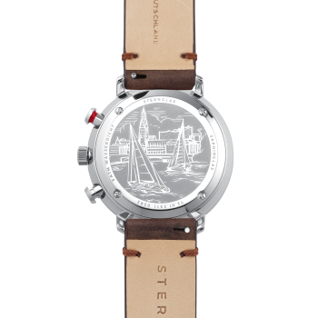 Preview: Hamburg Chrono silber-satiniert / Vintage 20 mokka, S01-HC10-VI11